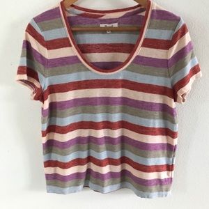 Madewell Striped Scoop Neck Short Sleeved Top